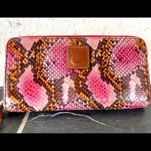 Dooney & Bourke Fuchsia Snake Wallet